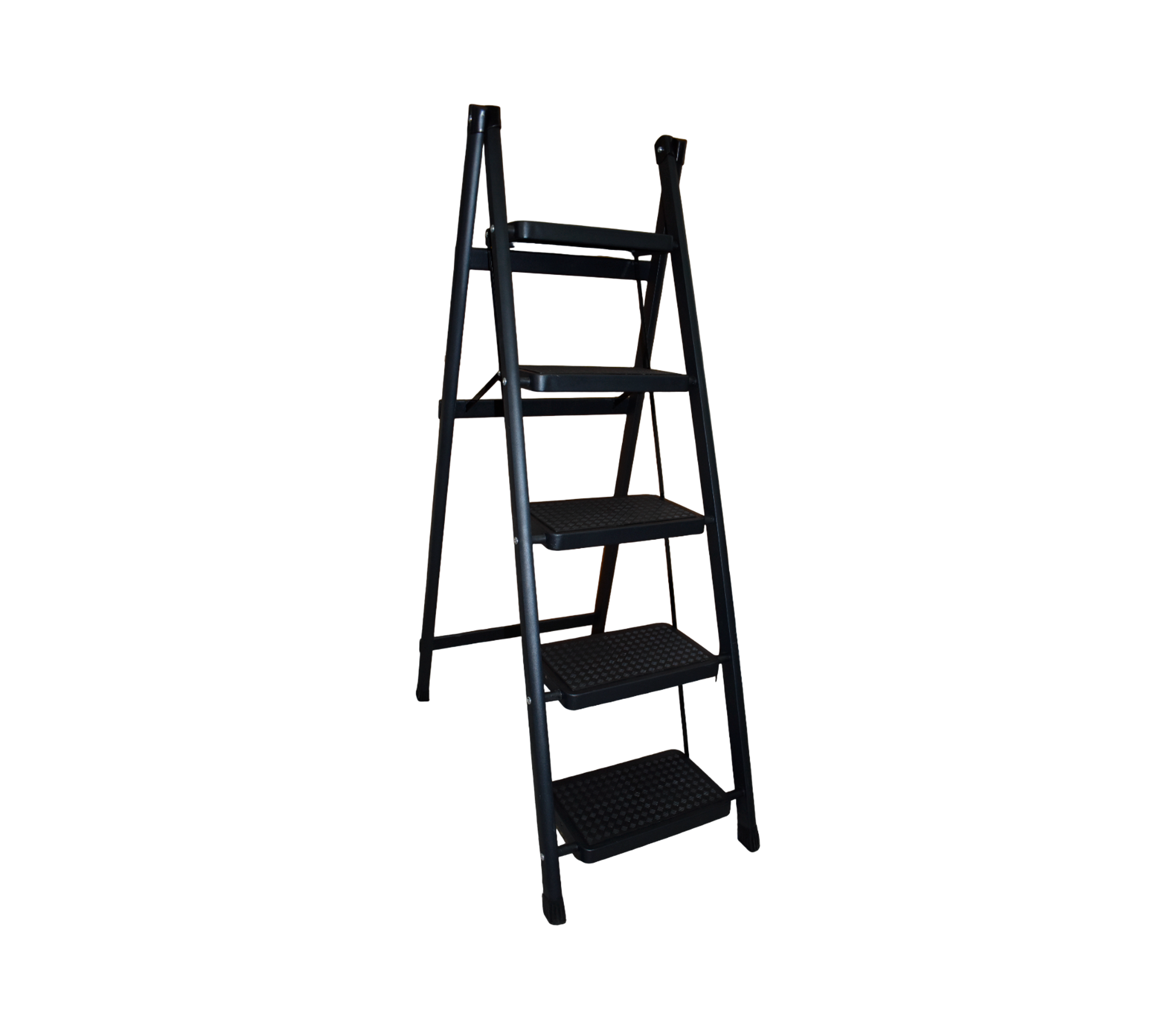 Heavy Duty Metal Folding Step Stool - Non-Slip Wide Pedal, Adjustable Height for Home, Kitchen, Bathroom, Garage - Perfect for Reaching High Shelves, Storage, and DIY Projects