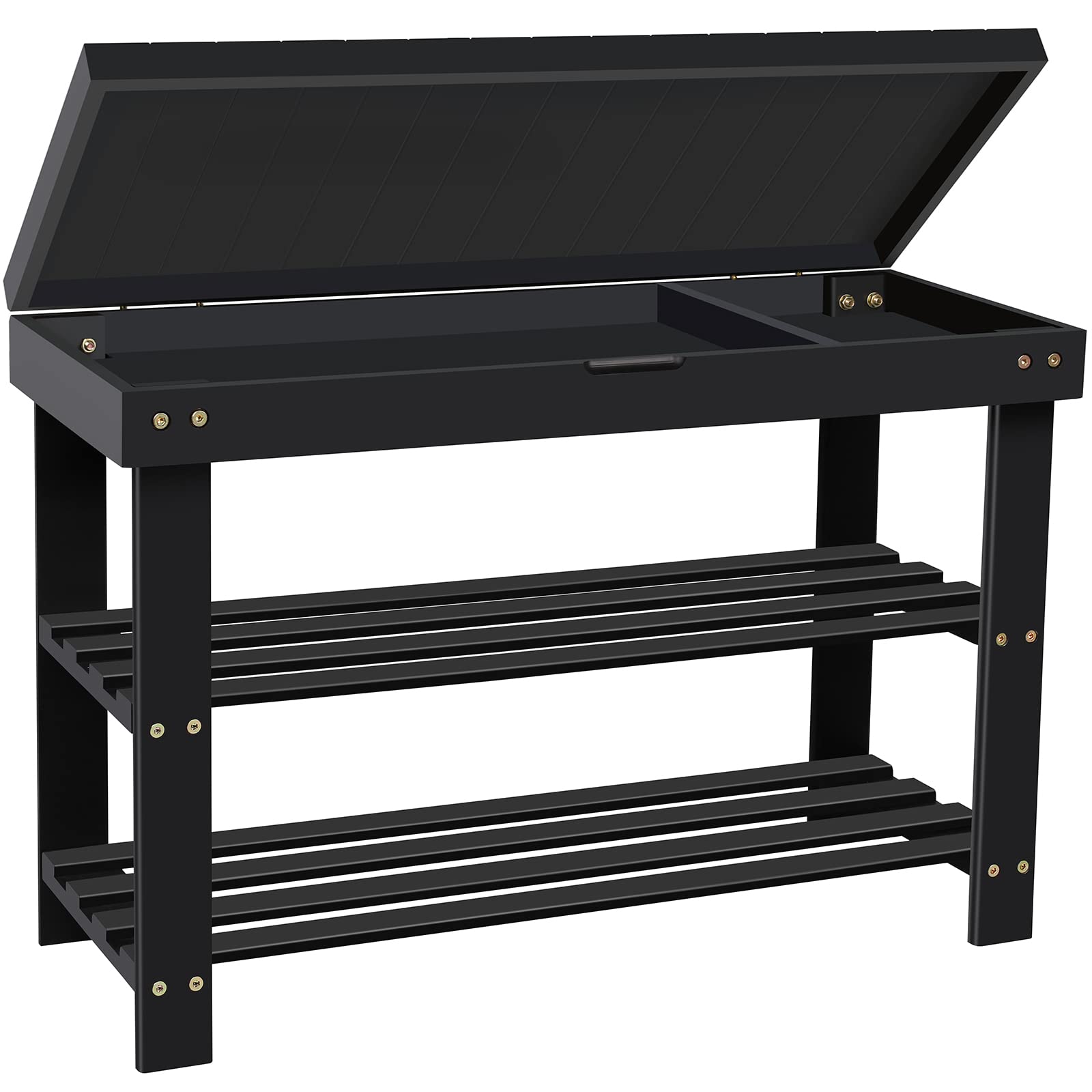 BAMBUROBA 3-Tier Bamboo Shoe Rack Bench with Storage Drawer - Entryway Organizer for Indoor & Outdoor Use - Perfect for Hallway, Porch, or Mudroom Storage Solution