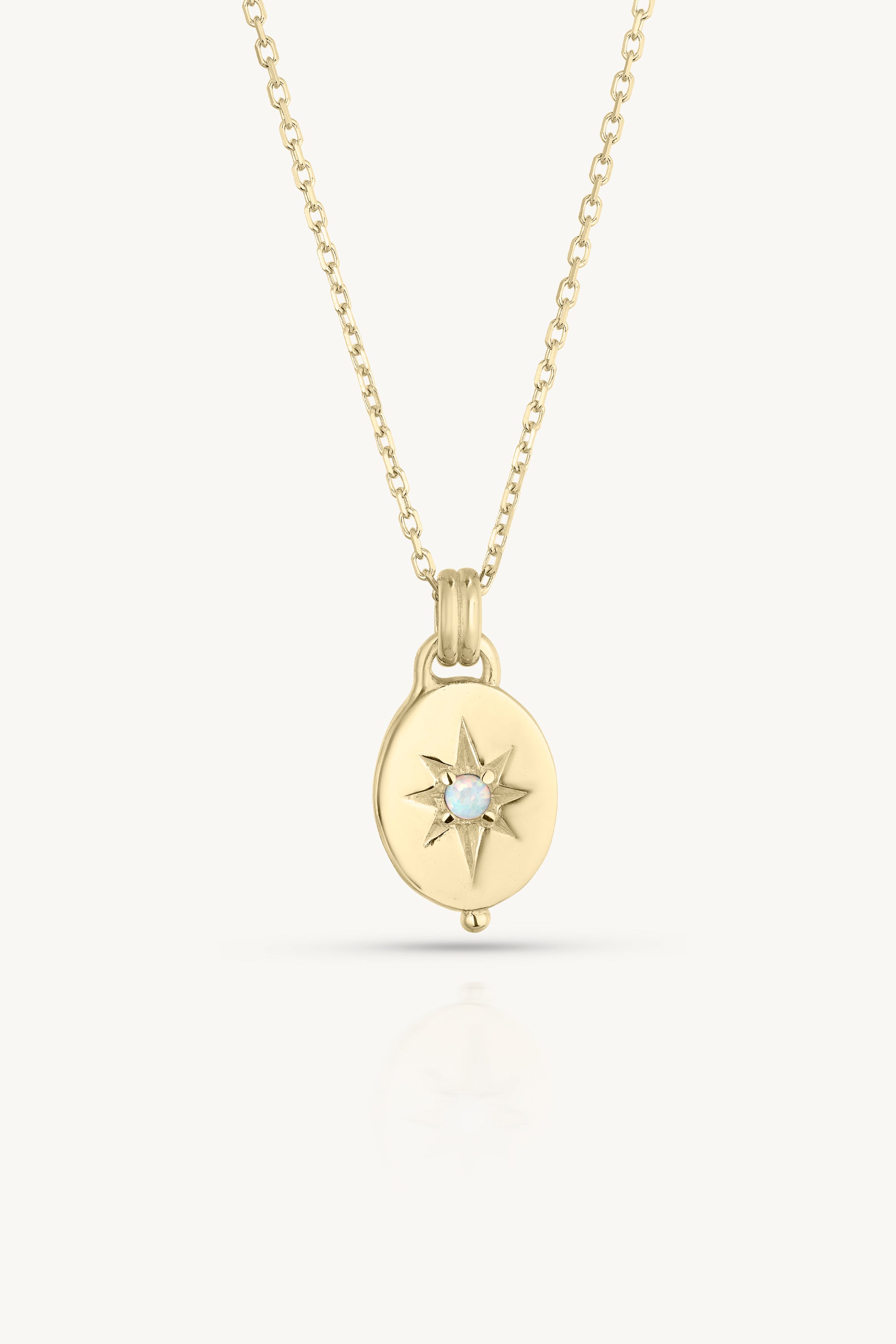 Alina Opal Gold Necklace - 14K Solid Gold Opal Pendant Jewelry for Women | Elegant Gift for Birthday, Anniversary & Valentine's Day