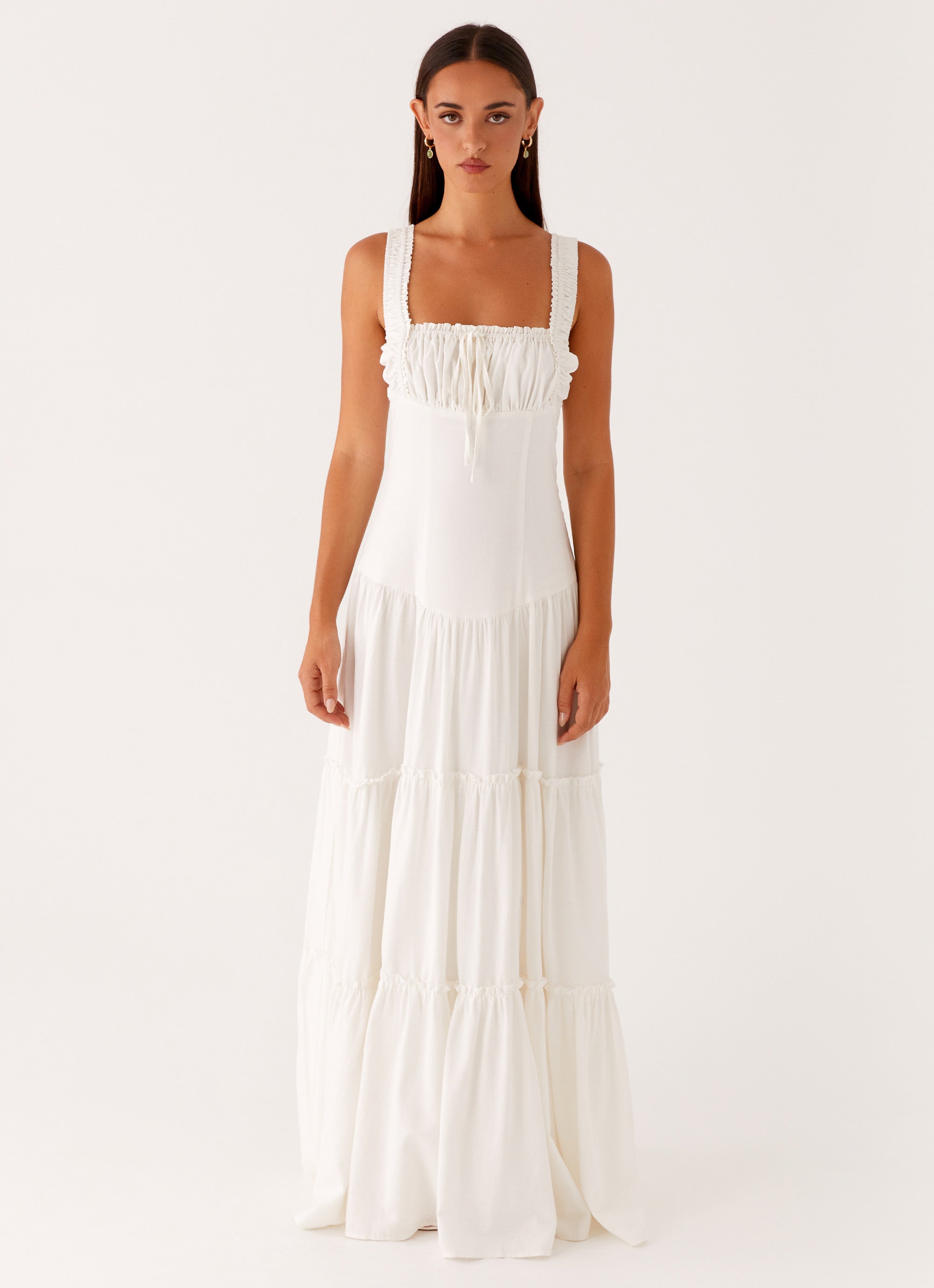 Esme Maxi Dress for Women - Elegant White Summer Long Dress for Beach, Wedding & Party | Flowy Boho Chic Style