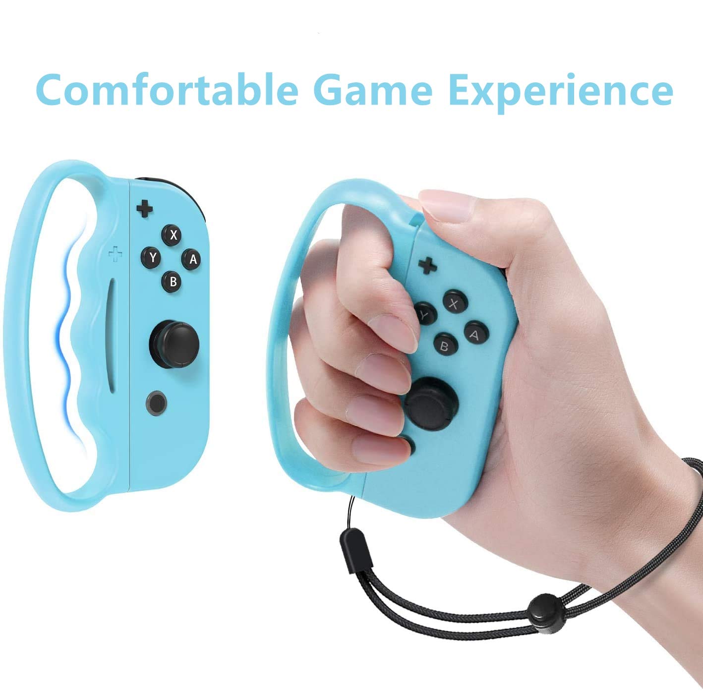 Fitness Boxing Hand Grips for Nintendo Switch & OLED Model JoyCon - 2 Pack (Animal Crossing Blue & Green) - Enhance Boxing Game Experience for Adults & Kids - Perfect for Home Workouts & Family Gaming Fun