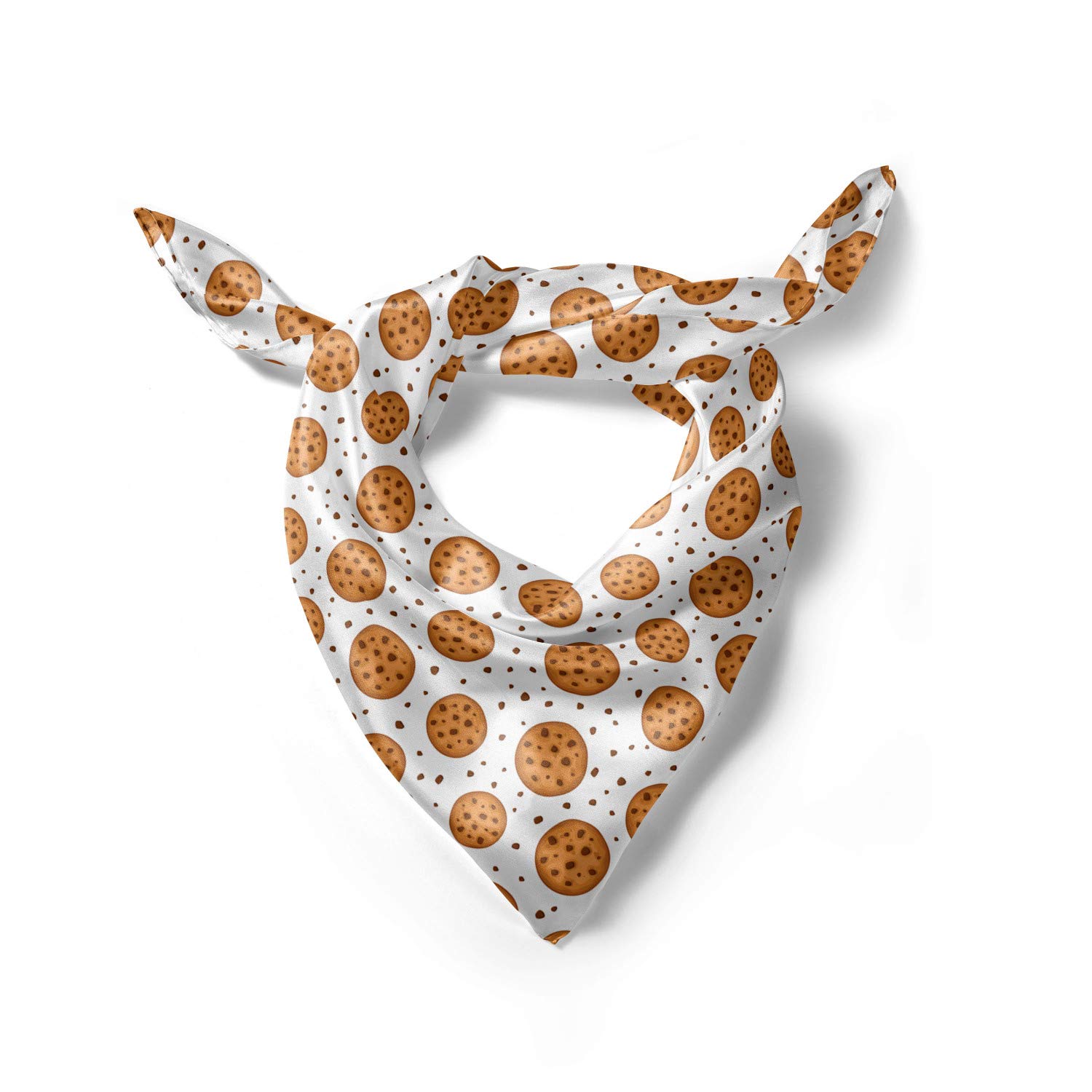 Ambesonne Chocolate Head Scarf - Soft Hair Wrap for Women with Delicious Cookies Pastry Print | Perfect for Spa, Yoga, Beach & Everyday Use
