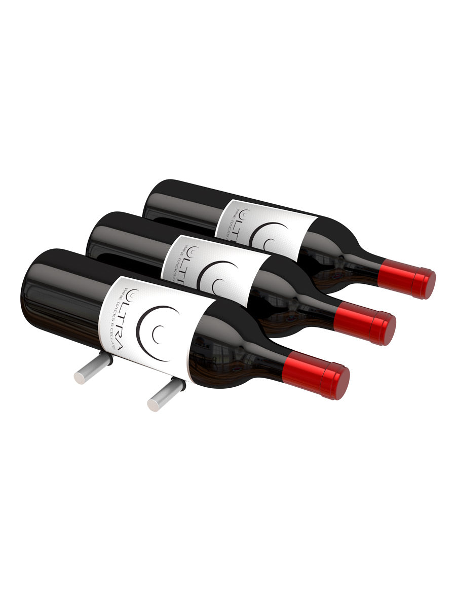 3-Bottle Wine Peg Holder - Wall Mounted Wine Rack for Kitchen, Bar & Dining Room - Space Saving Wine Storage Solution for Home & Restaurants