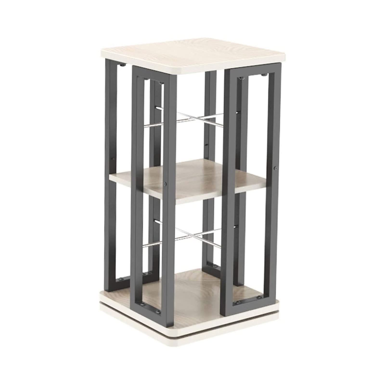360 Degree Rotating Floor Shelf - SYALEO Cold Rolled Steel Corner Storage Organizer for Home, Kitchen, Bathroom & Office Use