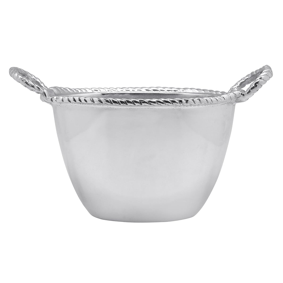 MARIPOSA Rope Oval Small ICE Bucket | Silver Recycled Sandcast Aluminum Barware | Handcrafted in Mexico | Perfect for Cocktail Parties, Weddings & Home Decor