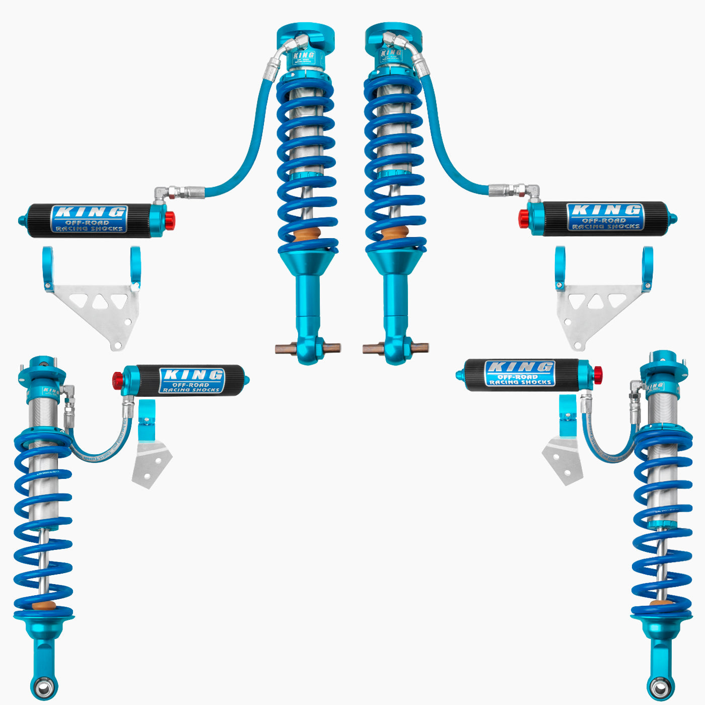 21+ Ford Bronco King 2.5 Finned RR Front & Rear Coilovers Kit with Upper Control Arms & Trailing Arms - Off-Road Suspension Upgrade for Enhanced Performance on Rough Terrain