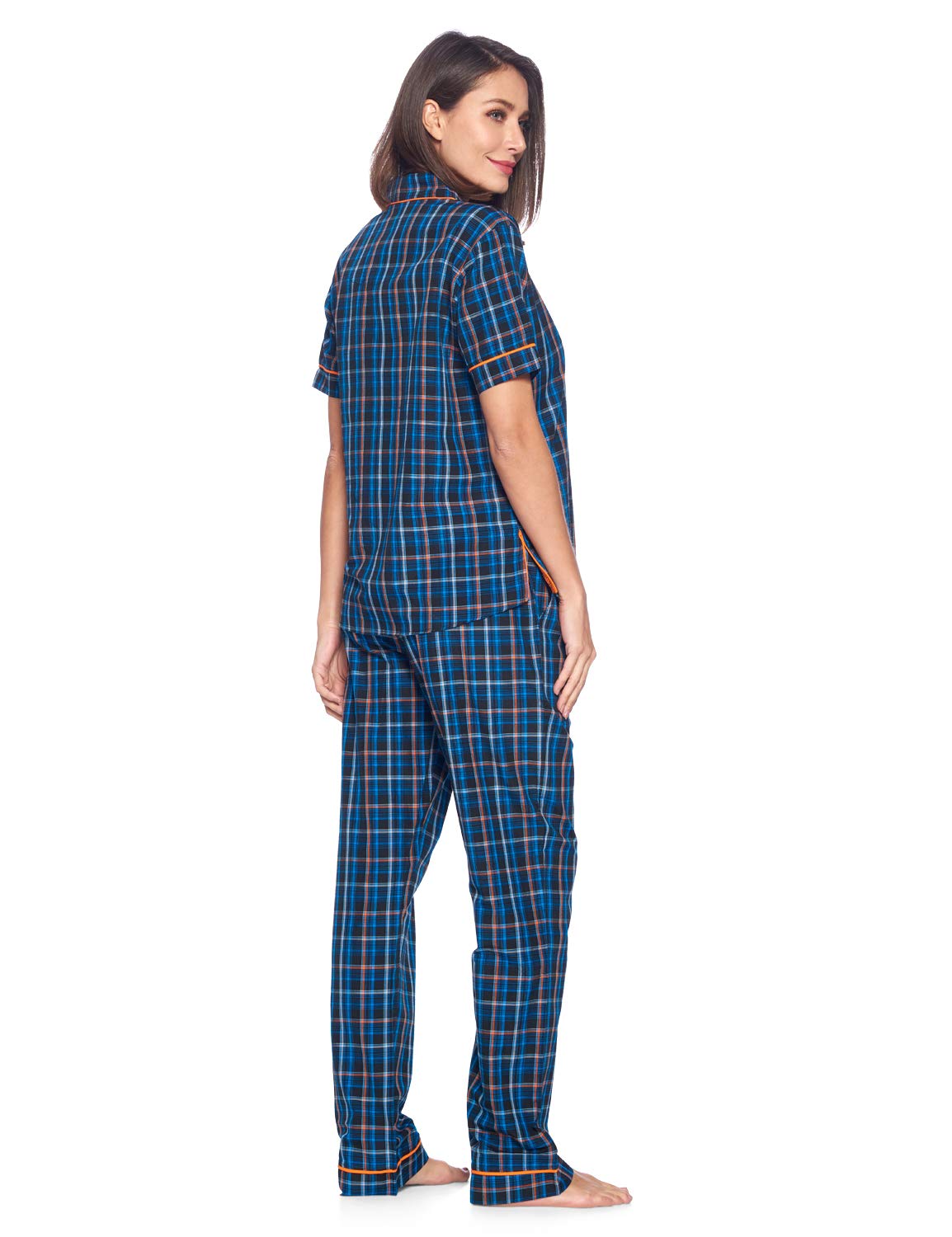Ashford & Brooks Women's Plaid Woven Pajama Set - Soft Button-Down Sleepwear & Loungewear 2-Piece PJ Set for Cozy Nights & Relaxing at Home