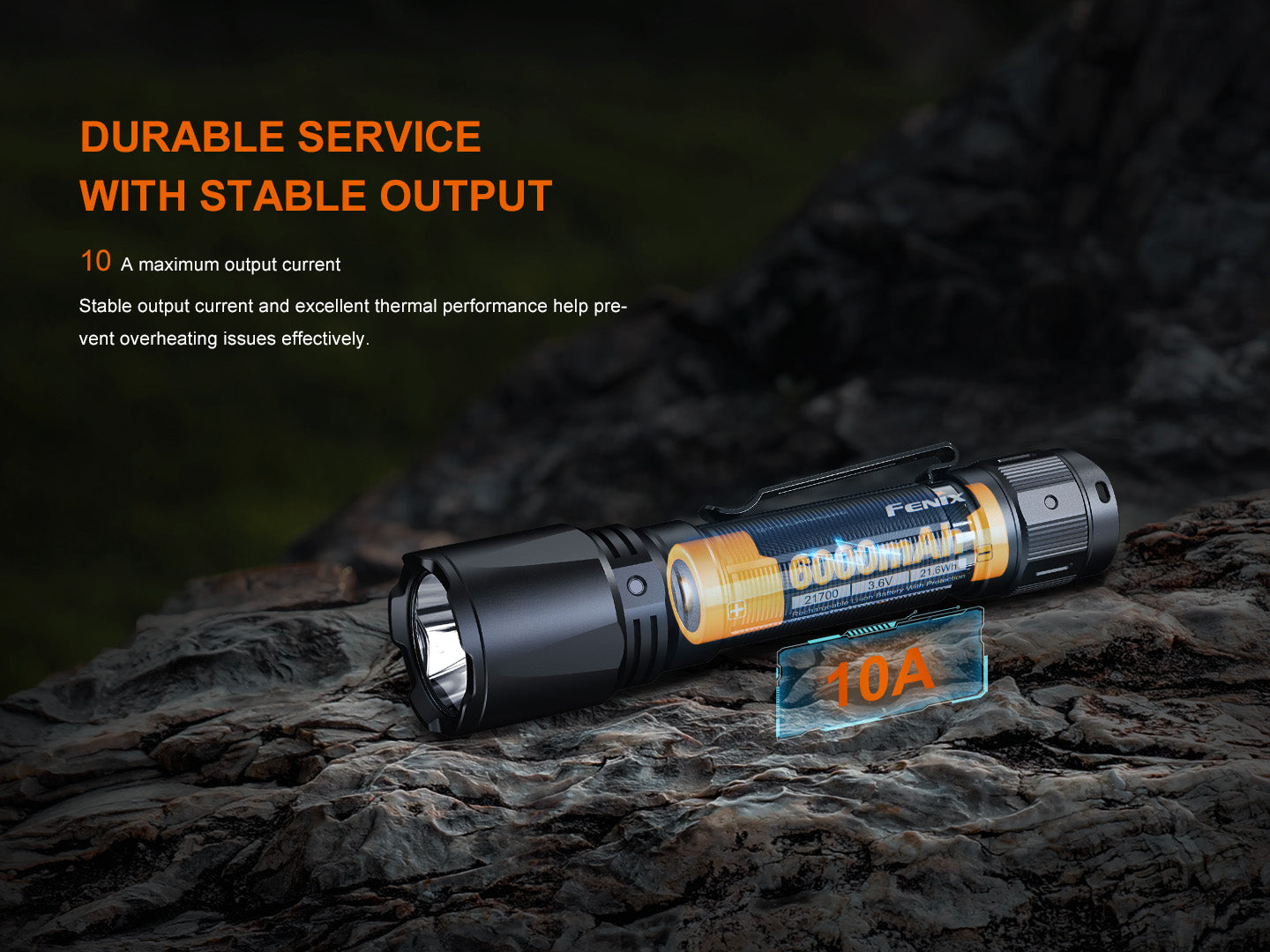 Fenix ARB L21 6000 Rechargeable 21700 Lithium-ion Battery - 6000mAh High Capacity Flashlight Battery for Outdoor Camping, Hiking & Emergency Use