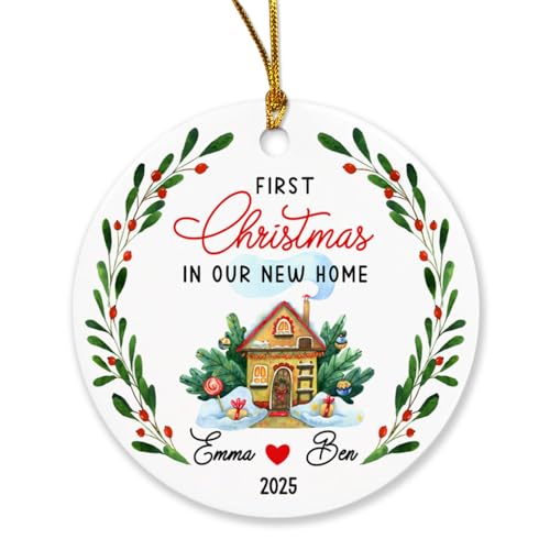 Floral First Christmas in Our New Home Ornament