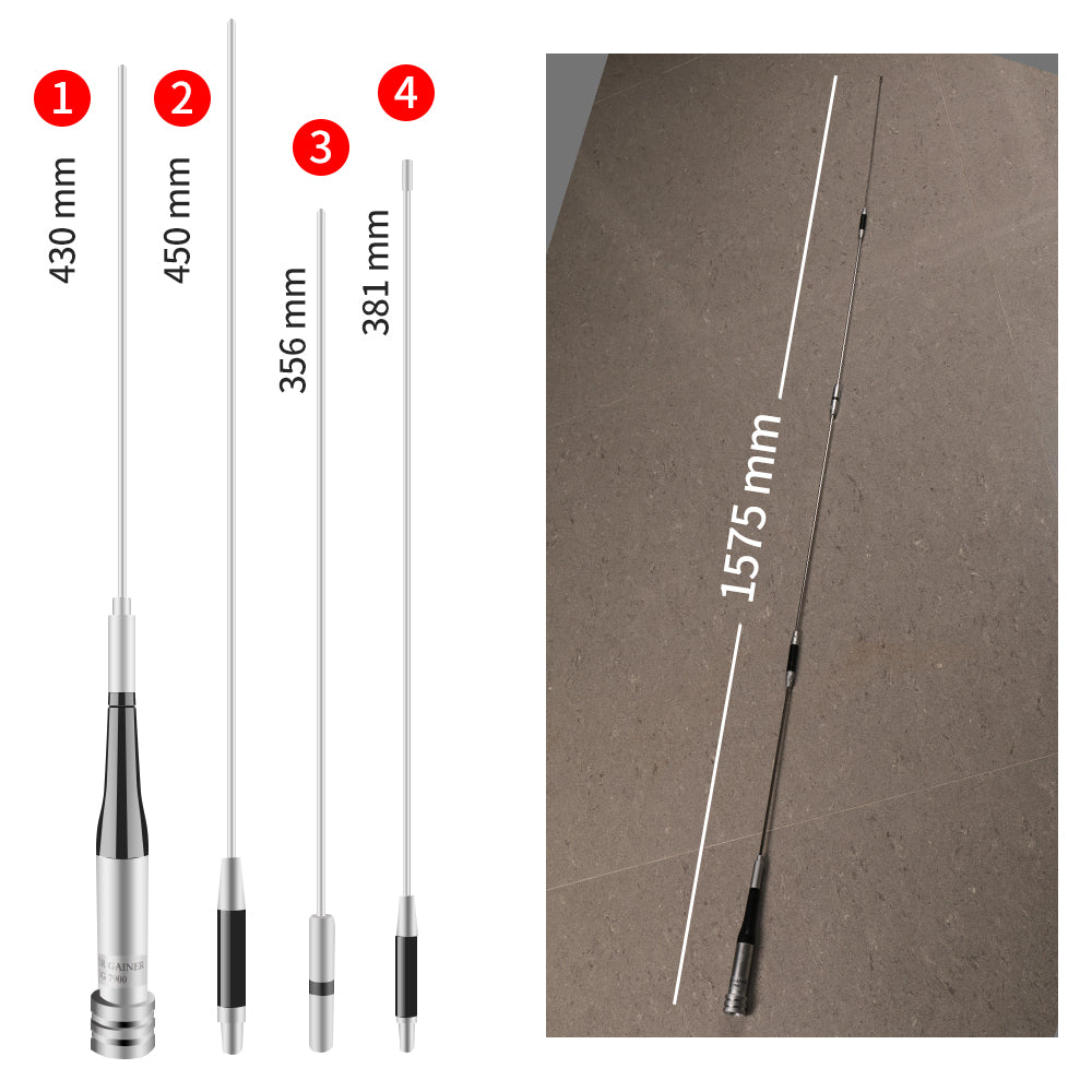Dual Band Mobile Car Radio Antenna 5.0db/7.6db 150W for CB Ham Radio - Perfect for Truckers, Off-Roading & Emergency Communication [DISCONTINUED]