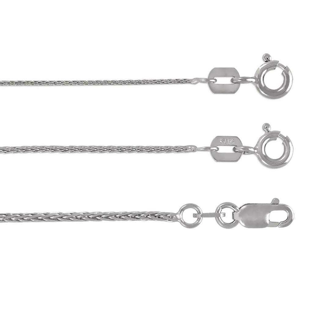 14K Gold Round Diamond Cut Wheat Chain Necklace - Italian Crafted Durable Jewelry for Women & Men - 0.8mm to 1.3mm Wide, 16