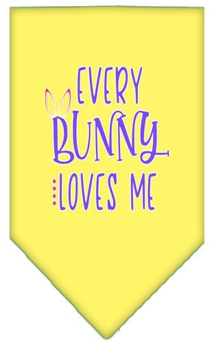Every Bunny Loves Me Screen Print Bandana - Soft Cotton Pet Bandanas in Multiple Colors for Dogs & Cats - Perfect for Easter, Pet Parties & Photo Shoots
