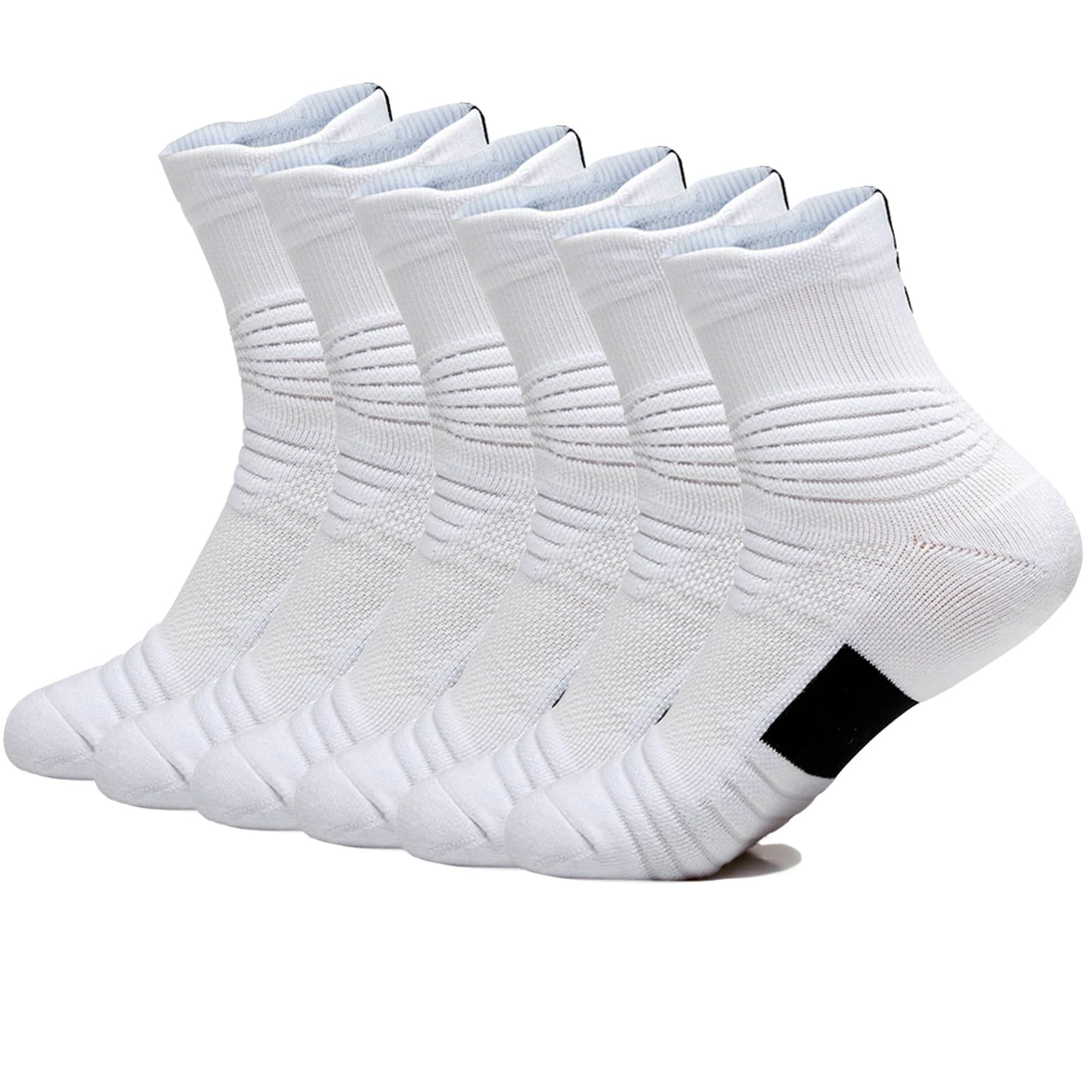 Elite Basketball Socks - Compression Cushion Crew Socks for Men & Women - Thick Athletic Socks for Basketball, Cycling & Sports - Perfect for Training, Games & Workouts