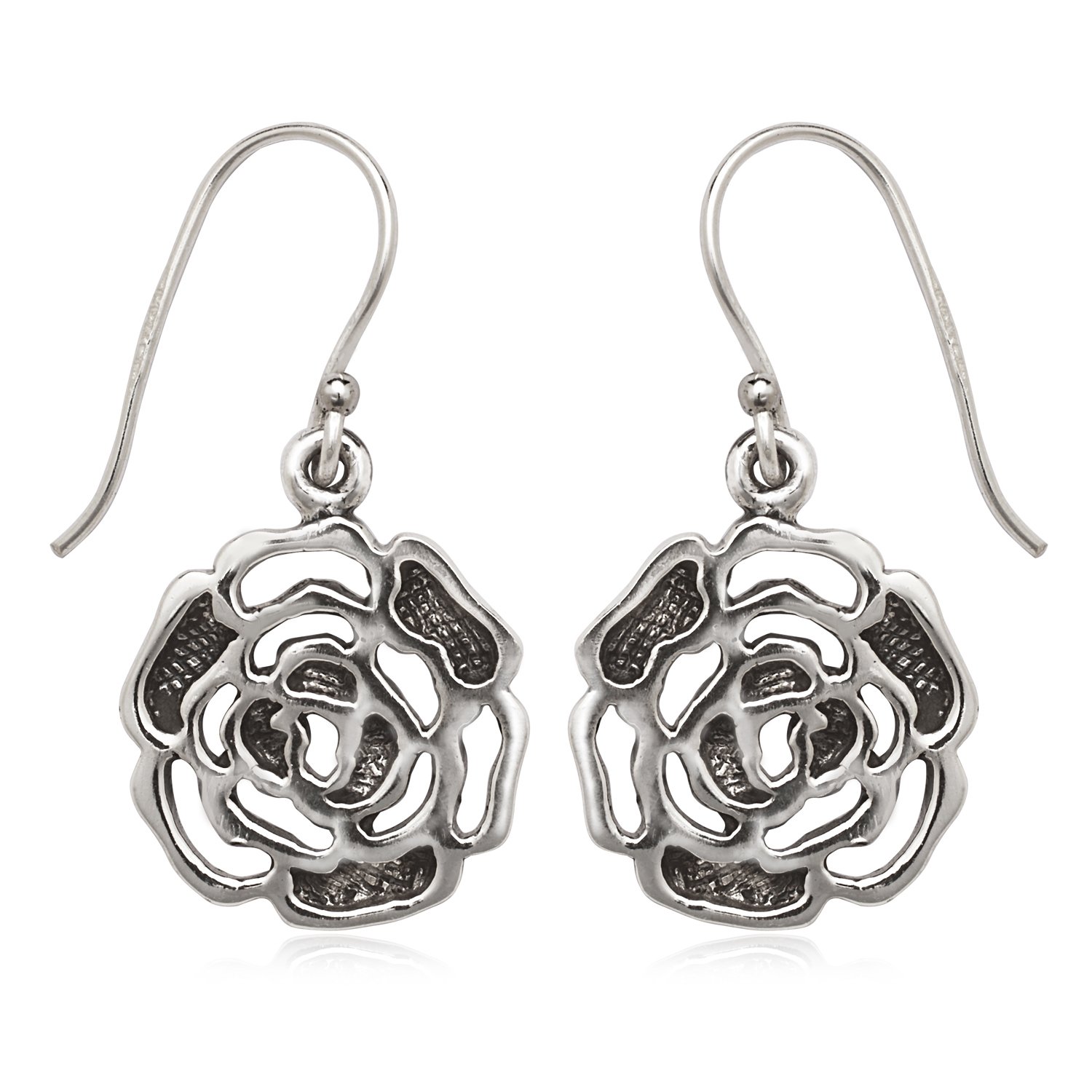 Oxidized Sterling Silver Rose Earrings for Women – Elegant Floral Jewelry for Parties, Weddings & Everyday Wear