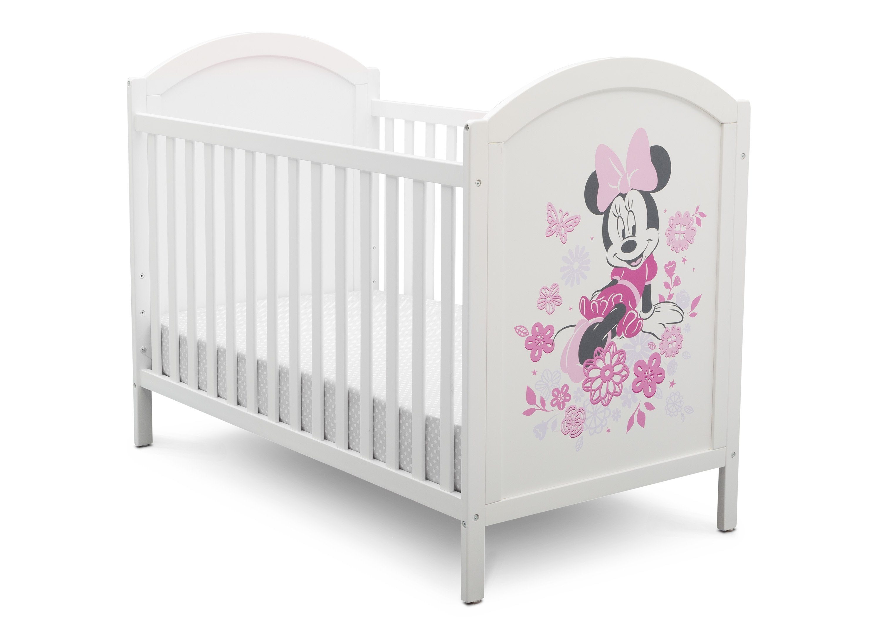 Minnie Mouse 4-in-1 Convertible Baby Crib - Nursery Furniture for Girls, Toddler Bed & Daybed - Perfect for Disney Themed Bedrooms & Baby Showers