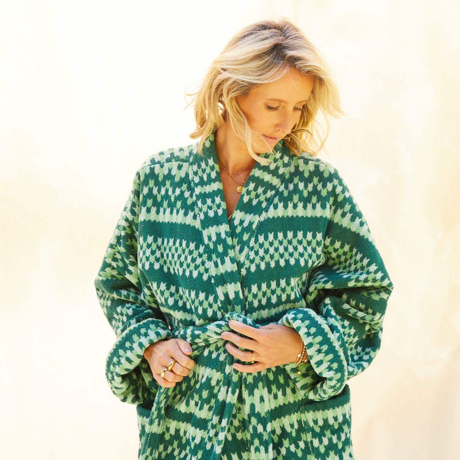 Arlette Soft and Cozy Towelling Robe for Women - Forest Green - Perfect for Spa, Bath, and Lounging at Home