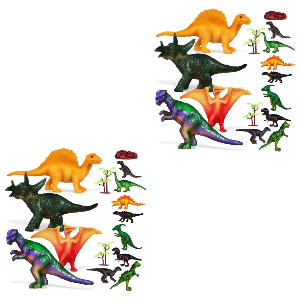 SAFIGLE 2 Sets Dinosaur Playset for Toddlers - Vivid Dinosaur Toy, Plastic Mini Dinosaur Models, 3D PVC Dinosaur Kit for Kids, Perfect for Birthday Parties, Educational Play & Home Decor