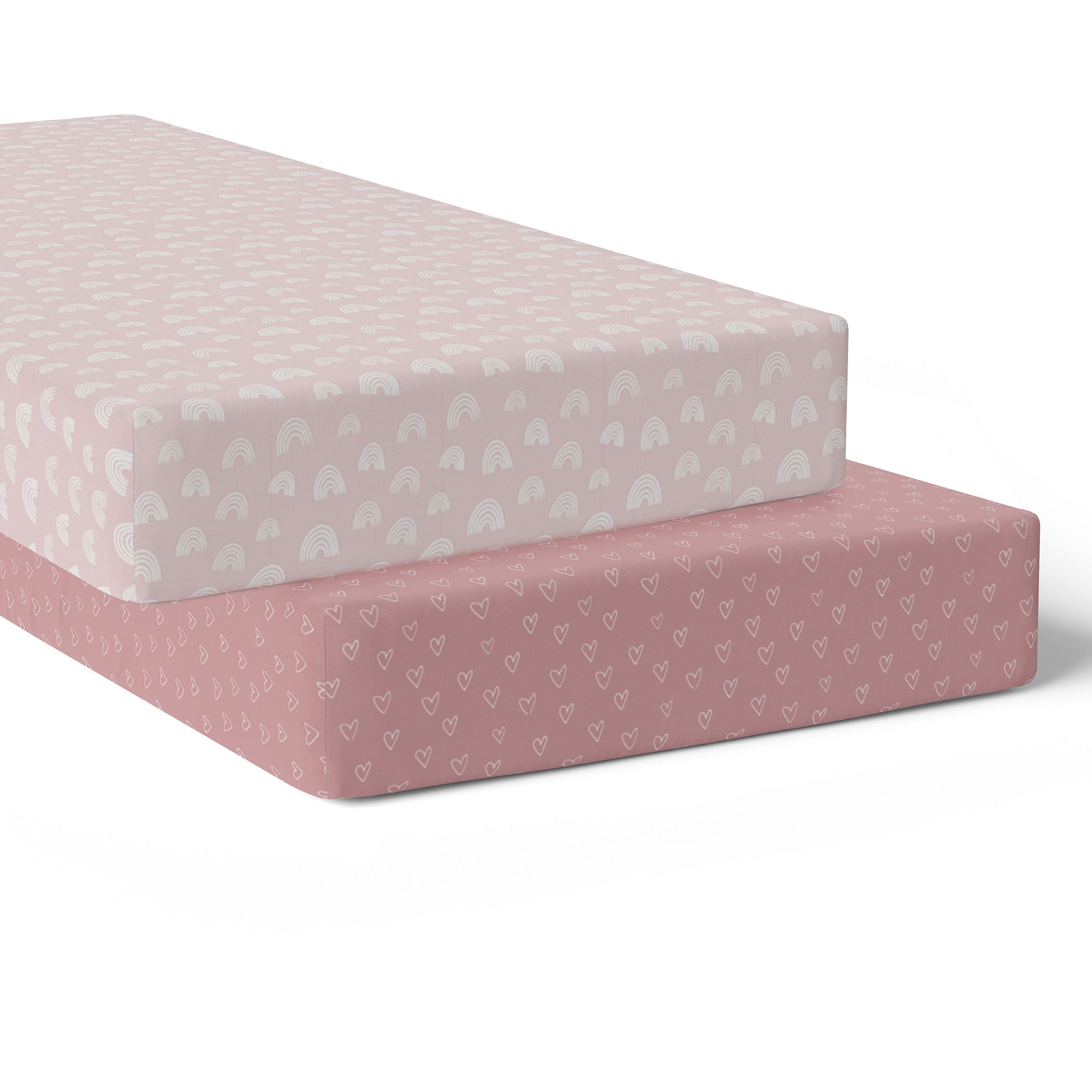 Nordic 2-Pack Jersey Cotton Fitted Sheets - Soft Dusty Berry & Rose Colors for Crib, Toddler Bed - Perfect Nursery Bedding Set for Baby Girls & Boys