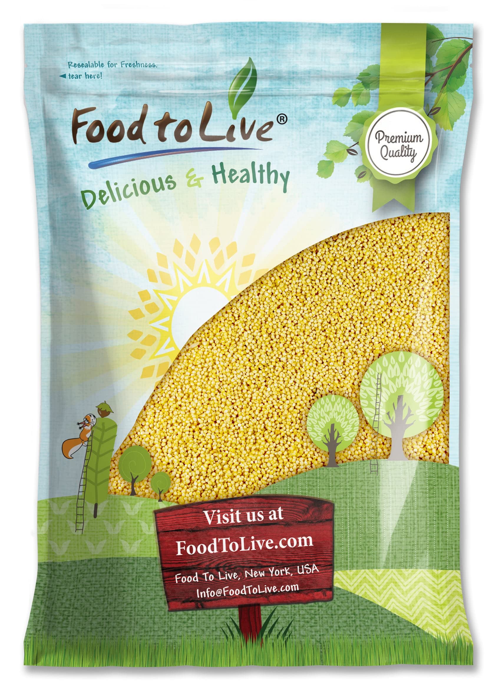 Organic Hulled Millet - 9 lbs | Whole Grain, Raw, Kosher, Non-GMO Bulk Seeds for Cooking, Baking & Healthy Meals | Perfect for Porridge, Salads, Bread & Gluten-Free Recipes