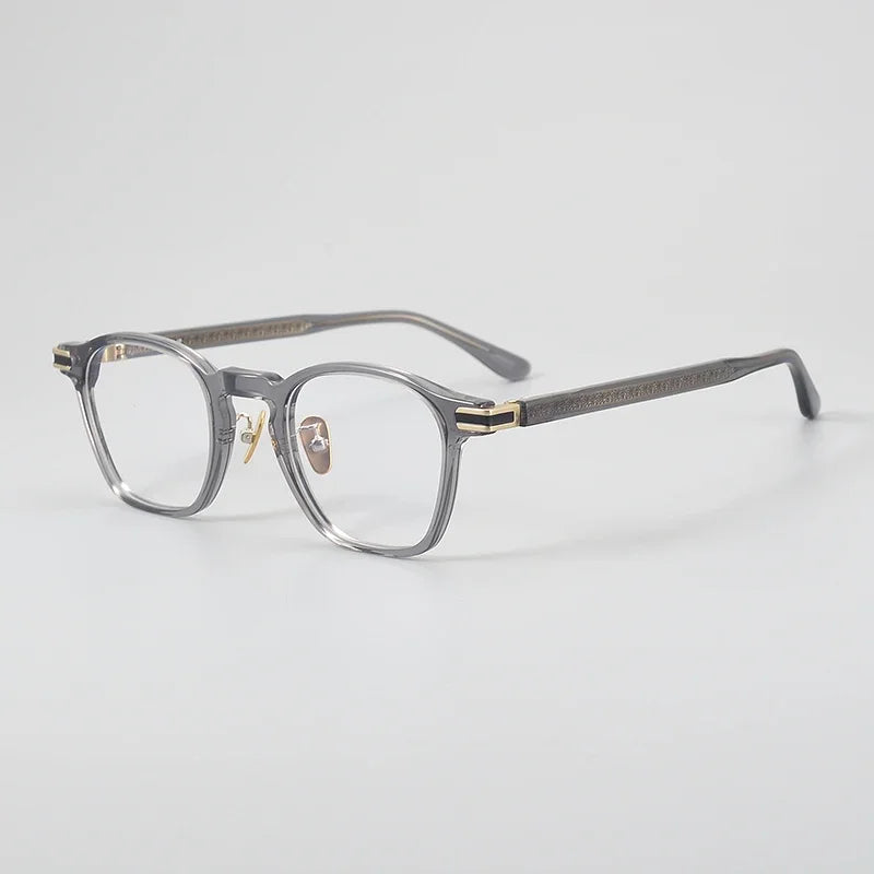 Aror Unisex Full Rim Square Acetate Titanium Eyeglasses Frame 49082 - Stylish Lightweight Glasses for Men & Women, Perfect for Reading, Work, and Everyday Fashion
