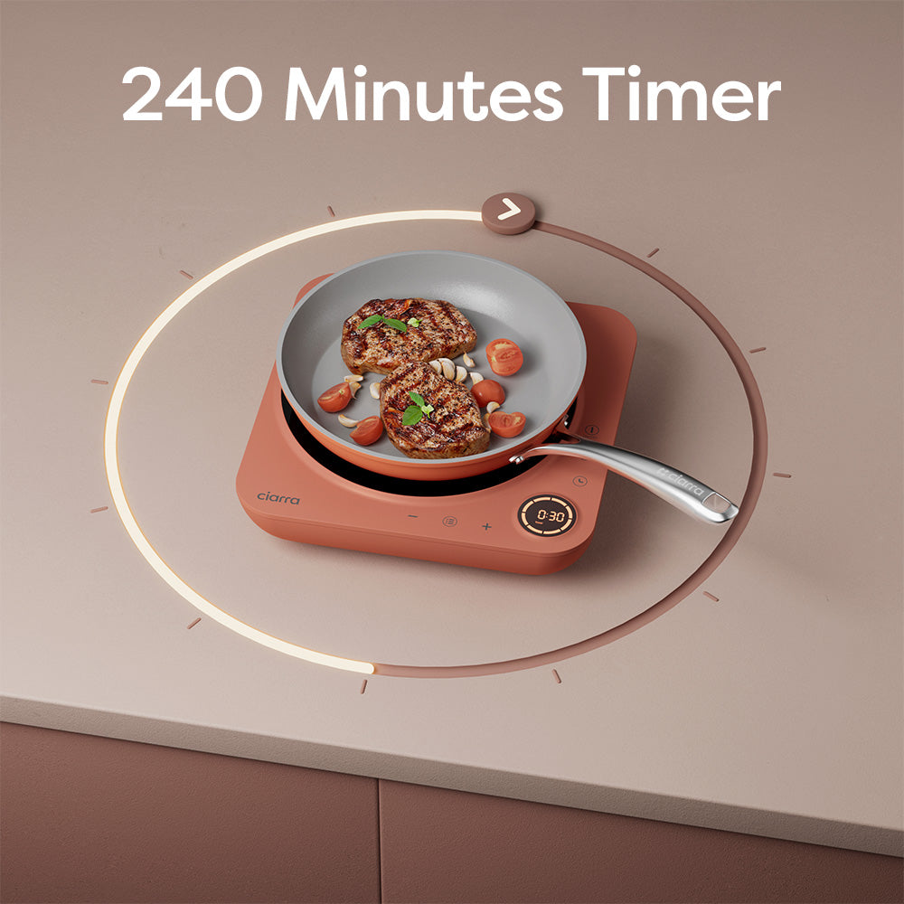 Ciarra Kitchen CookVent Duo: Portable Donut Induction Cooktop with Built-in Hood - Perfect for Small Kitchens, RVs, Dorms & Outdoor Cooking