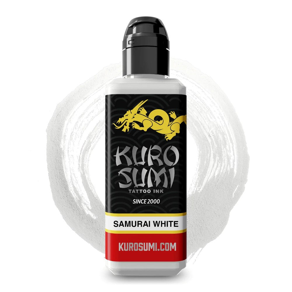 Kuro Sumi Samurai White Tattoo Ink - Professional Black & Grey Tattoo Ink Set for Artists - Perfect for Sleeves, Portraits & Realistic Tattoos