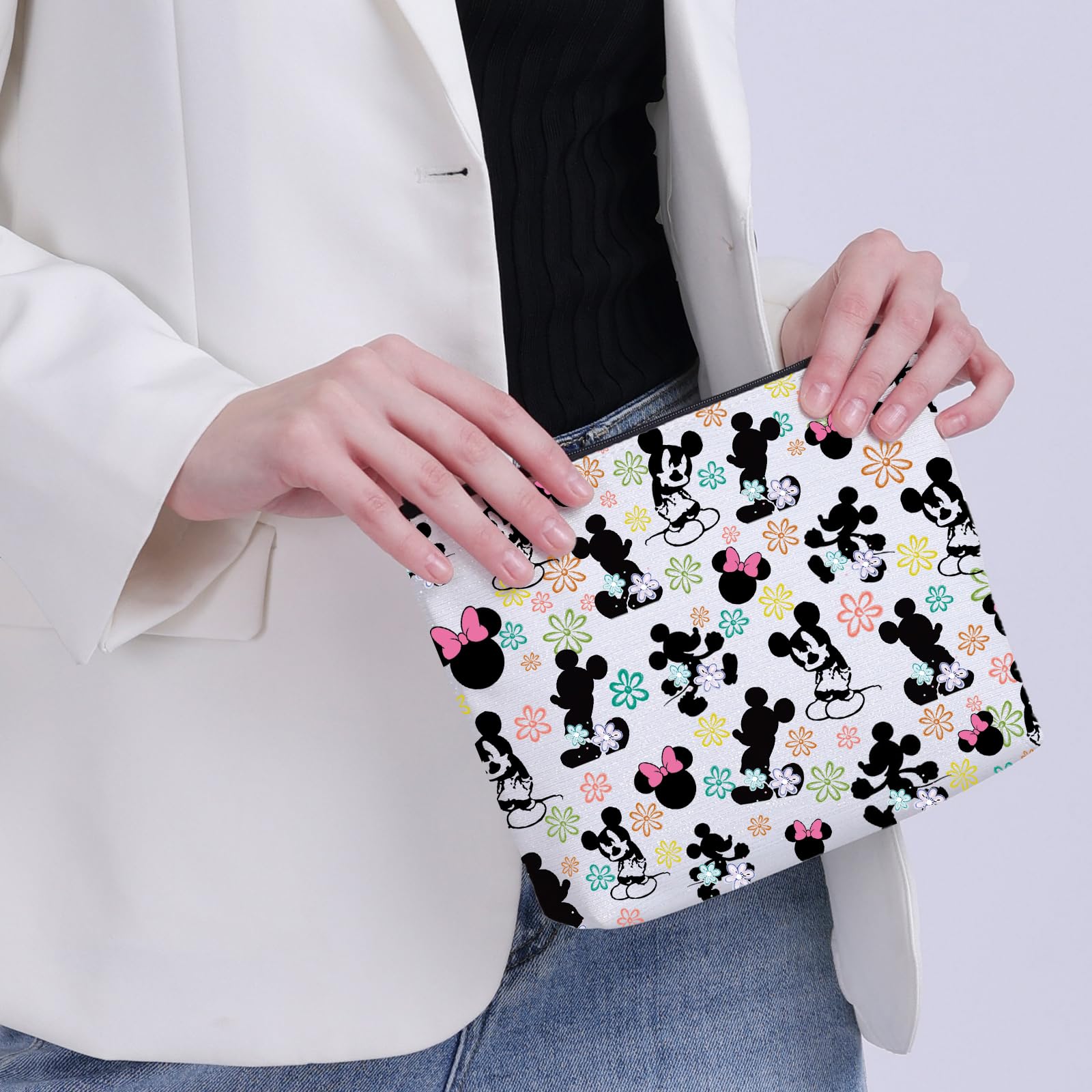 CMNIM Cartoon Mouse Makeup Bag - Cute Cosmetic Pouch for Women, Perfect Gift for Mouse Lovers - Travel Toiletry Case & Magic Mouse Accessory - Ideal for Daily Makeup Storage, Travel Essentials, and Disney-Themed Gifts