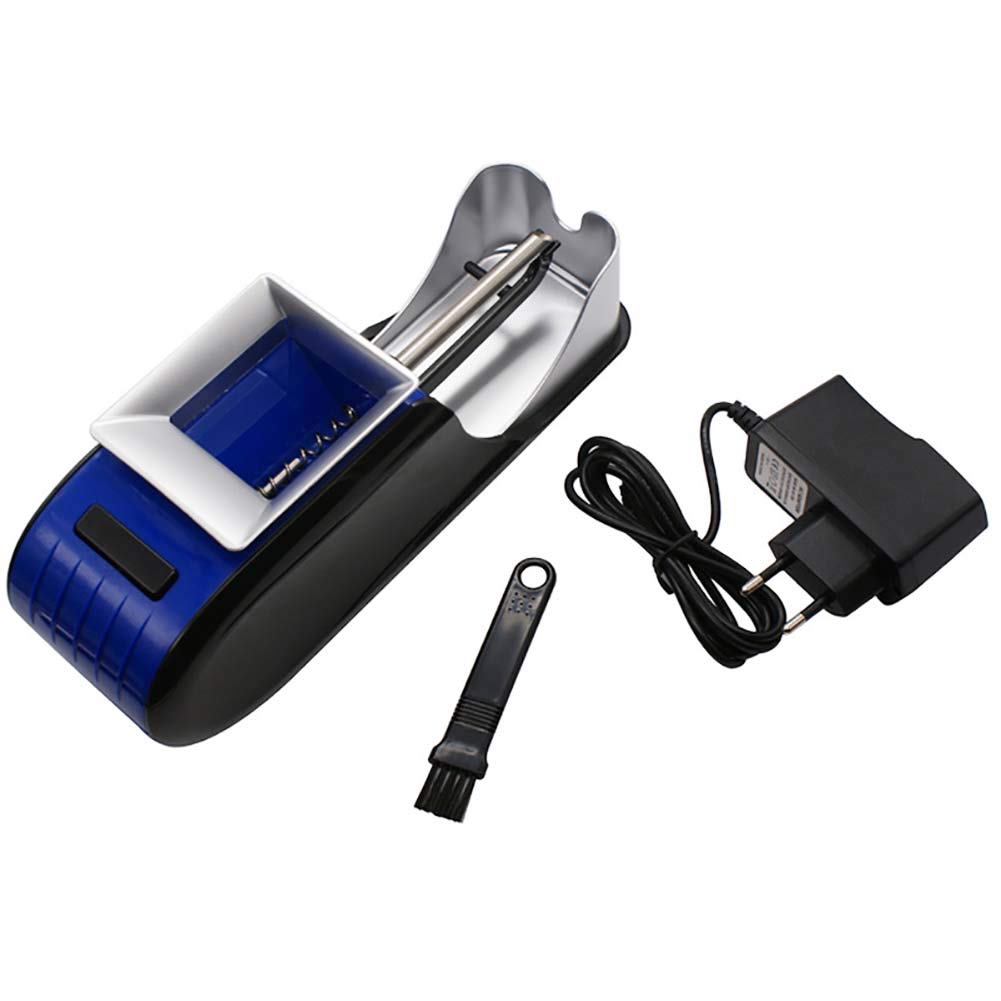 Douup Electric Cigarette Rolling Machine - Automatic Tobacco Injector & Roller Maker (Red/Blue) for Quick & Easy Cigarette Making at Home or On The Go