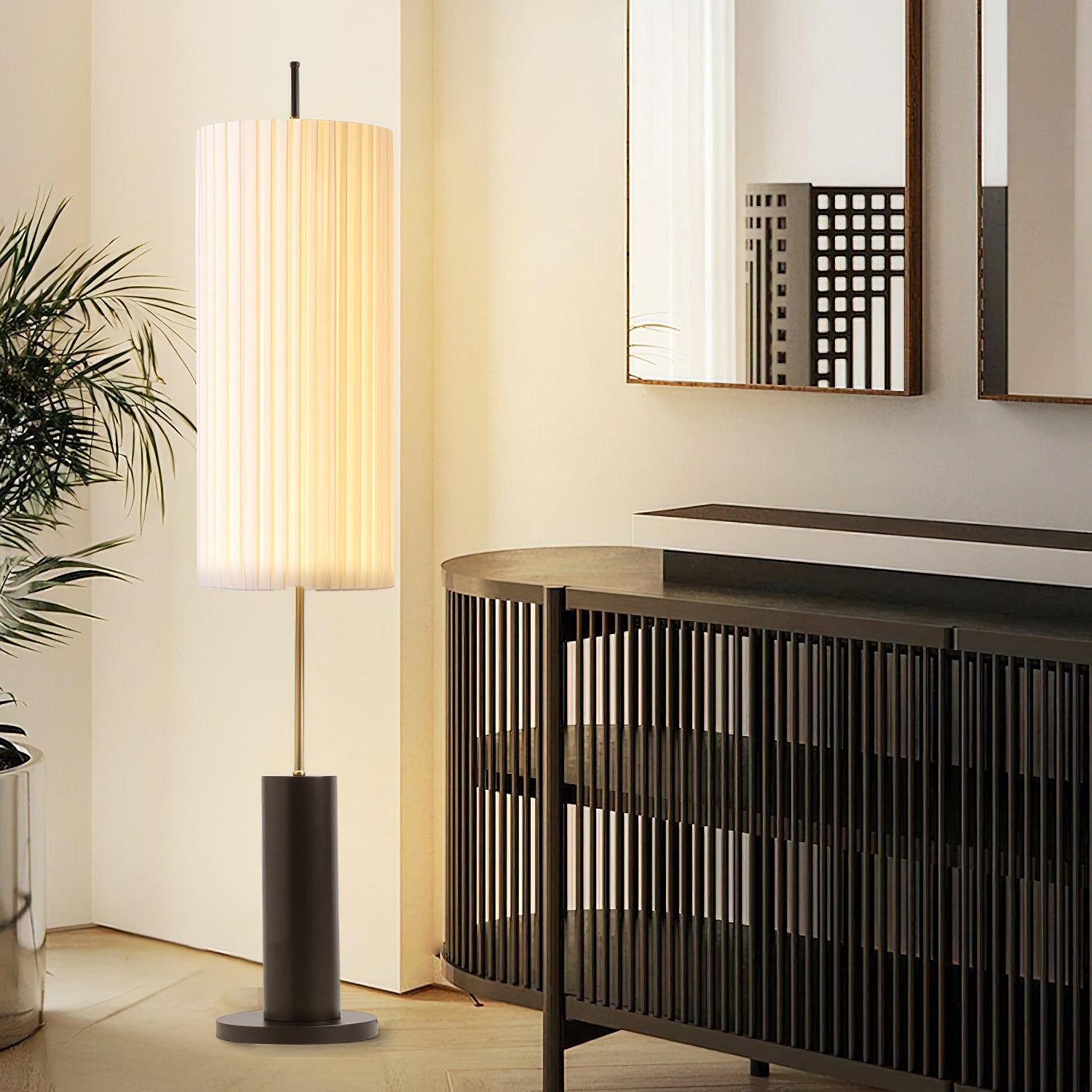 Modern Dorica Floor Lamp with Adjustable Height - Bright LED Standing Light for Living Room, Bedroom, or Office - Perfect for Reading, Working, and Relaxing