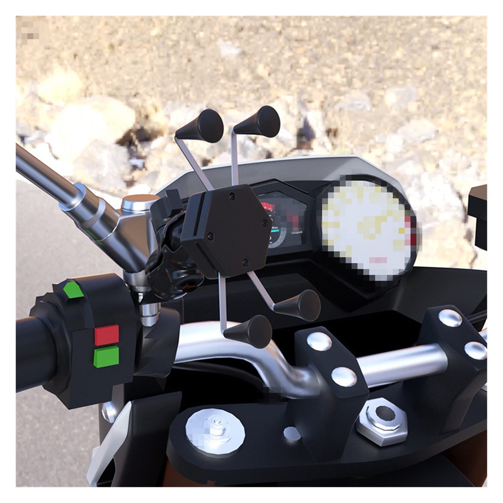 **Premium Aluminum Alloy Motorcycle Phone Mount - Universal Bike & Motorcycle Phone Holder for Secure Riding - Perfect for GPS Navigation & Adventure Travel**