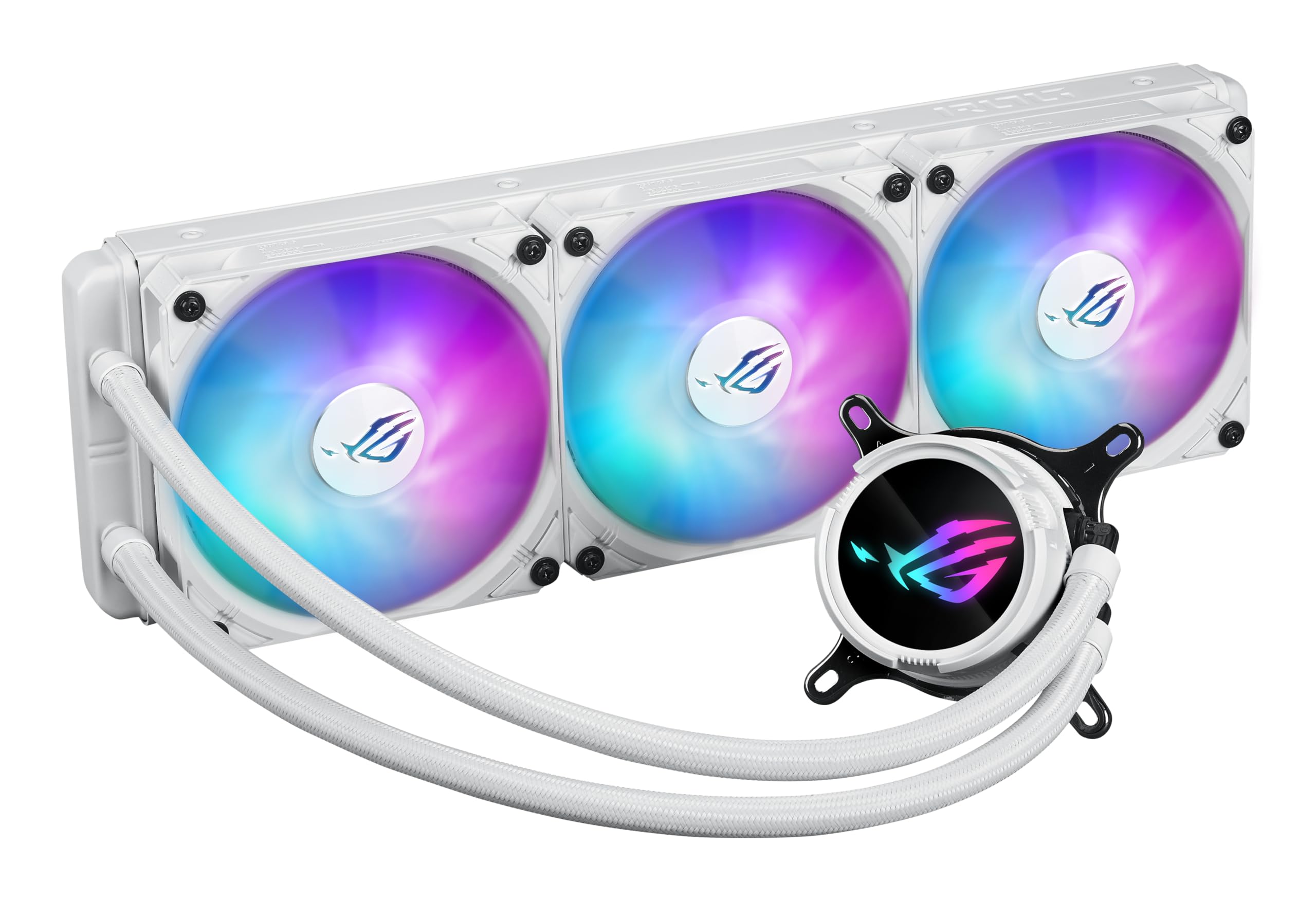 ASUS ROG Strix LC III 360 ARGB White Edition AIO Liquid CPU Cooler - 360° Rotatable Water Block, Gen7 v2 Pump, Premium RGB Fans, 10+ Aura Sync Effects | Perfect for Gaming PCs, Workstations & High-Performance Builds