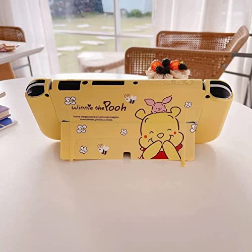 ENFILY Winnie the Pooh Case Compatible with Nintendo Switch OLED - Dockable Protective Cover, Soft TPU Ergonomic Joycon Skin Set - Perfect for Gaming, Travel, and Home Entertainment