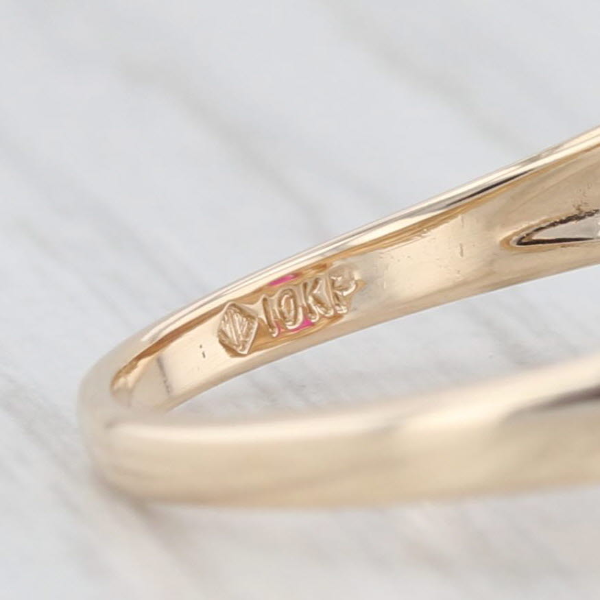 0.60ct Oval Lab-Created Ruby Bypass Ring in 10K Yellow Gold with Diamonds - Size 6.5 | Elegant Engagement, Anniversary Gift for Her | Perfect for Weddings, Date Nights & Special Occasions