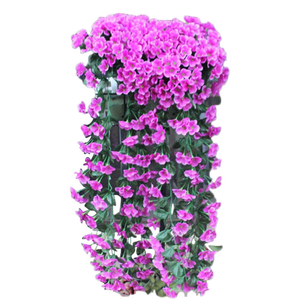 Artificial Silk Wisteria Vine Hanging Flowers - Light Purple Fake Wisteria Garland for Wall Decor, Wedding, Home & Garden Decoration