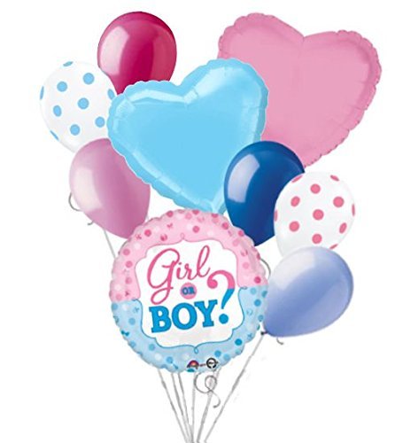 9-Piece Baby Gender Reveal Balloon Bouquet Set - Blue & Pink Balloons for Boy or Girl Announcement Party, Baby Shower Decorations & Gender Reveal Games (Perfect for Baby Showers, Gender Reveal Parties & Photo Backdrops)