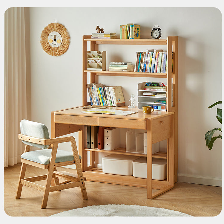 Solid Wood Floor-to-Ceiling Bookshelf - Beech & Oak Wooden Storage Shelf for Books, Toys, and Home Decor | Perfect for Living Room, Nursery, and Home Office Organization