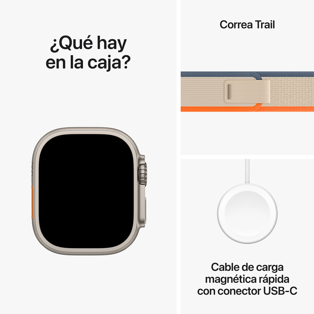 Apple Watch Ultra 2 GPS + Cellular 49mm Titanium Case with Orange/Beige Trail Band M/L - Perfect for Outdoor Adventures & Fitness Tracking