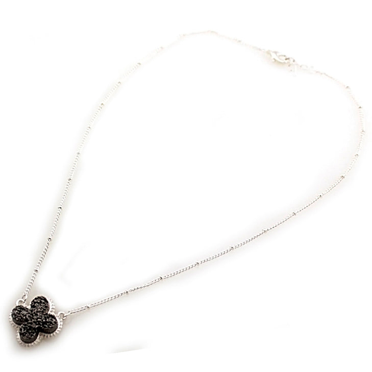 Stunning Druzy Flower Necklace Set for Women - Elegant Crystal Jewelry Gift for Birthday, Anniversary & Valentine's Day - Perfect for Parties, Weddings & Special Occasions