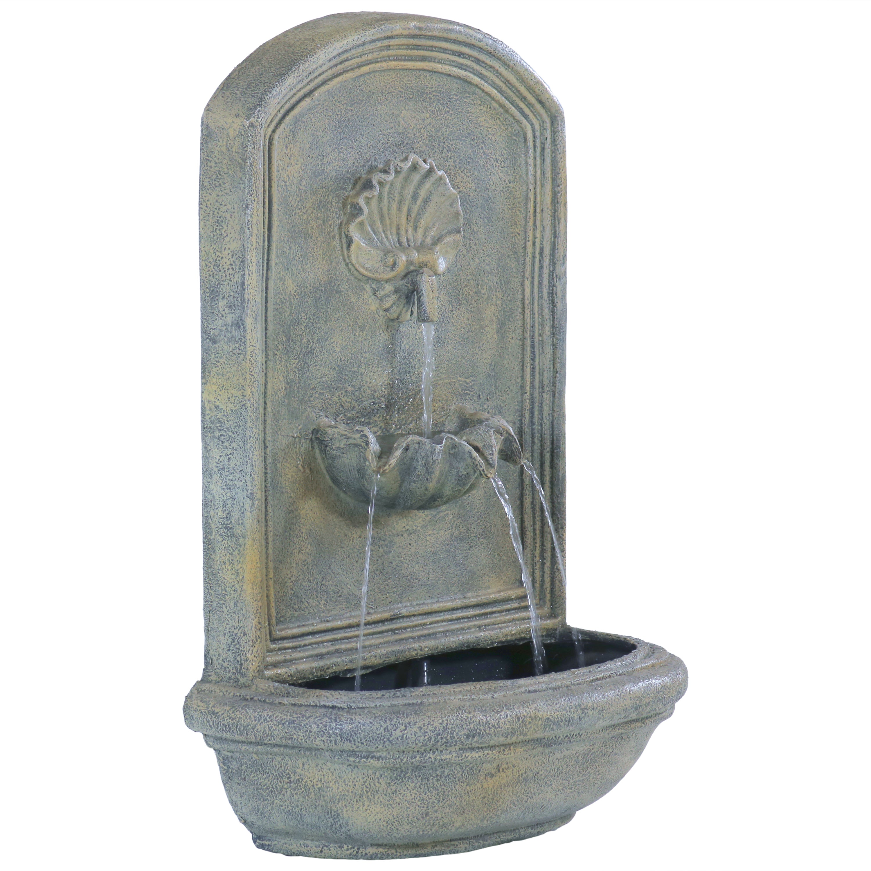 Sunnydaze Seaside Outdoor Wall Fountain with Electric Pump - 27 Inch Height - Perfect for Garden, Patio, and Backyard Decor