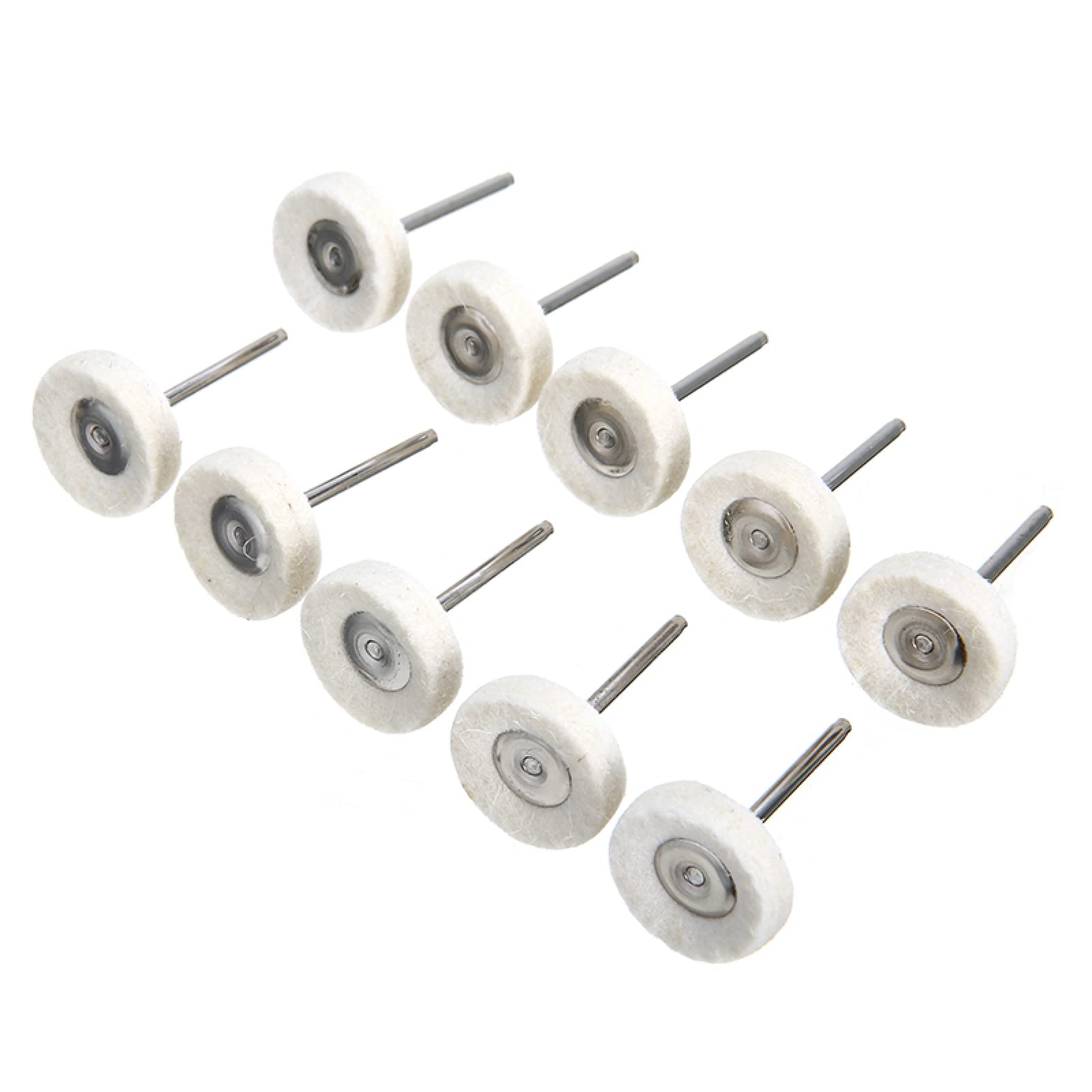 10Pcs 25mm Wool Felt Polishing Buffing Wheels for Rotary Tools - 3mm Shank Drill Grinder Accessories Kit for Metal, Wood & Jewelry Polishing - Perfect for DIY Crafts, Automotive Detailing & Home Improvement Projects