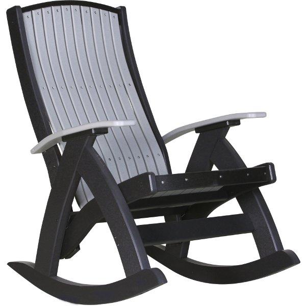 Poly Comfort Rocker - Ergonomic Outdoor Rocking Chair with Cushion for Patio, Garden, and Porch Relaxation