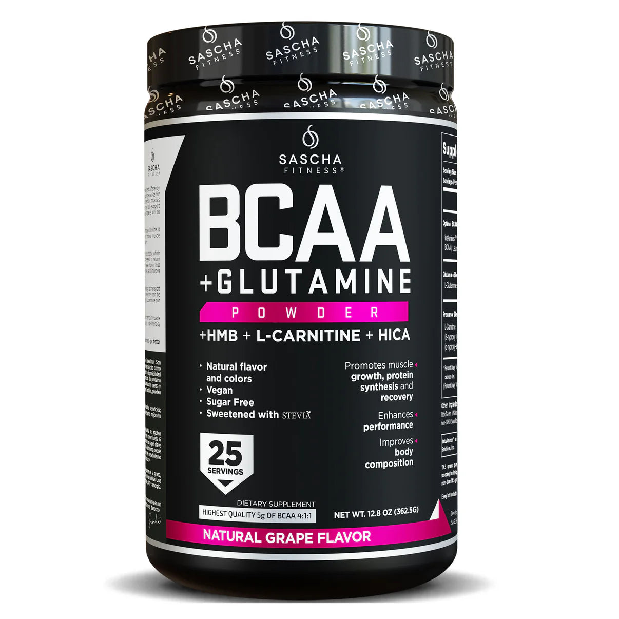 BCAA Powder for Muscle Recovery & Growth - SASCHA FITNESS Premium Branched-Chain Amino Acid Supplement - Ideal for Post-Workout, Fitness & Bodybuilding