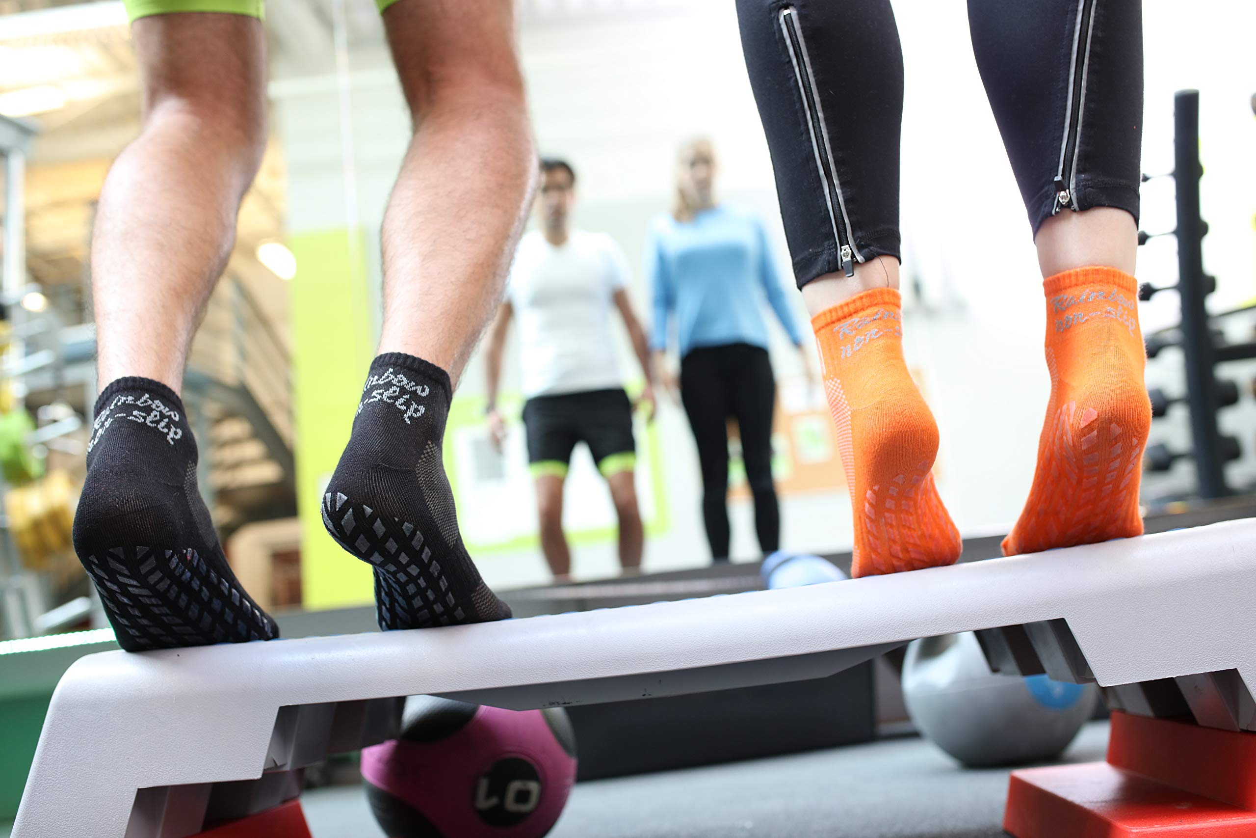 Colorful Non-Slip Cotton Socks for Women & Men - Breathable Athletic Grip Socks with ABS Technology - Perfect for Running, Yoga, and Gym Workouts