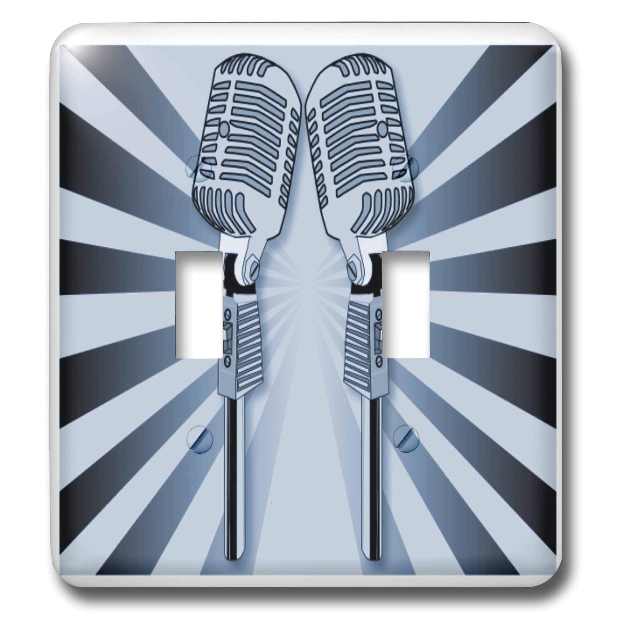 3D Rose Steam Punk Blue Microphone with Double Toggle Switch - Perfect for Recording Studios, Podcasting & Vintage Audio Enthusiasts