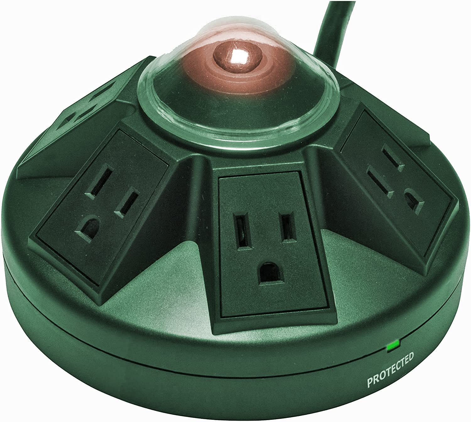 Kreative Power Powramid 6-Outlet Surge Protector Power Strip with 5FT Cord - Green | Home Office & Entertainment Center Essential for Computers, TVs & Gaming Setup