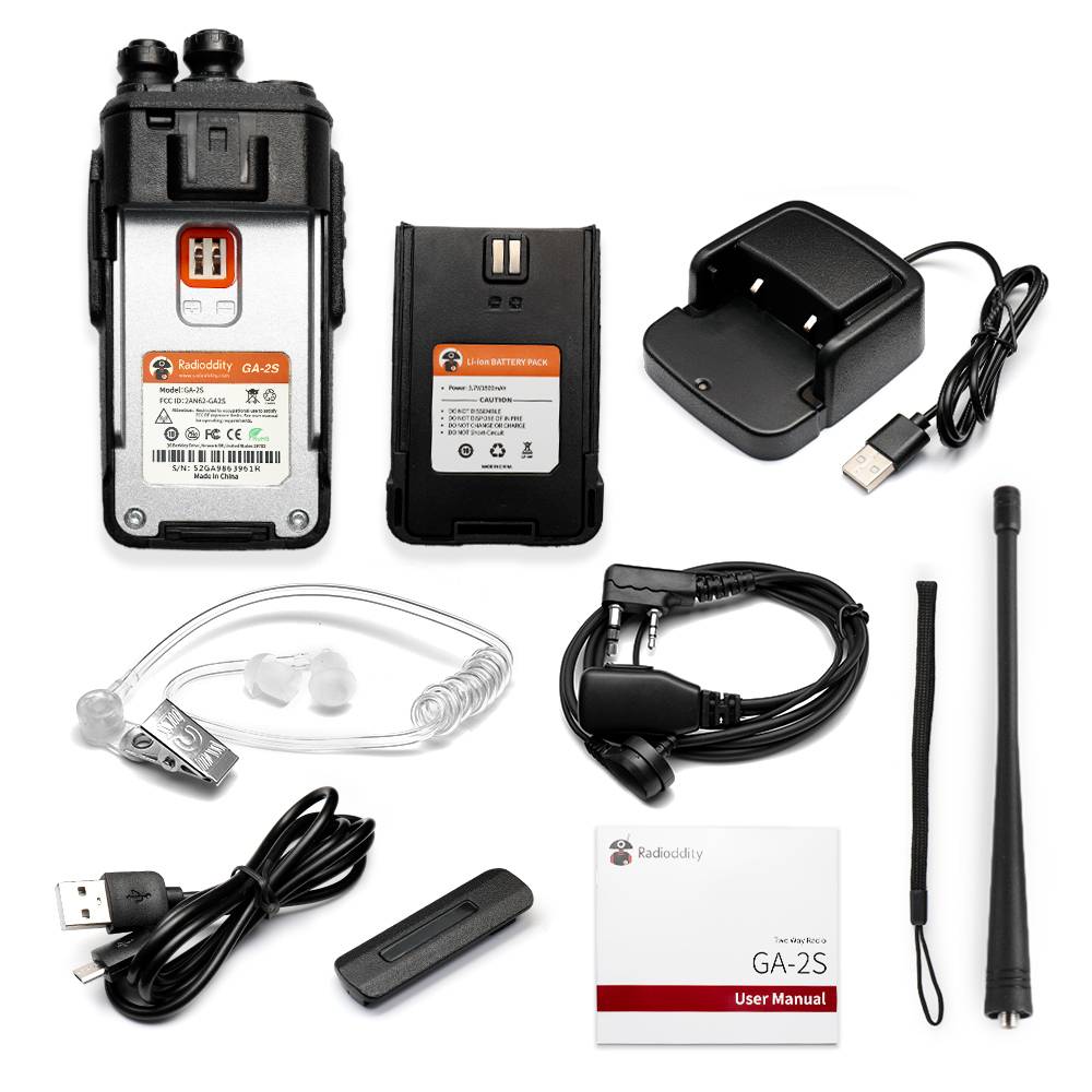 GA 2S UHF Long Range Two Way Radio Rechargeable VOX Walkie Talkies - Professional Communication for Construction, Events & Outdoor Adventures