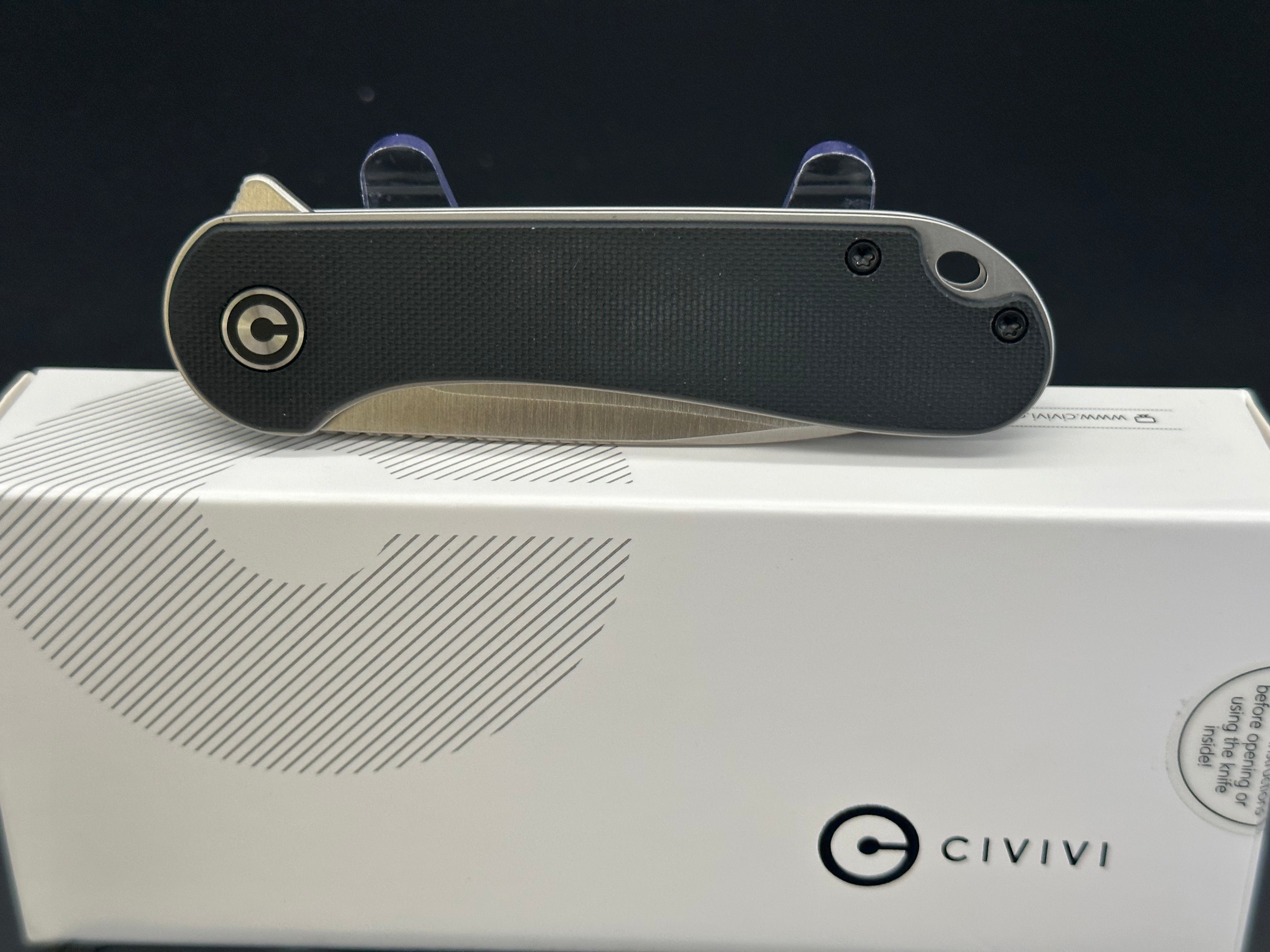 CIVIVI Elementum Folding Knife - Black G10 Handle, D2 Steel Blade - EDC Pocket Knife for Camping, Hiking & Everyday Carry