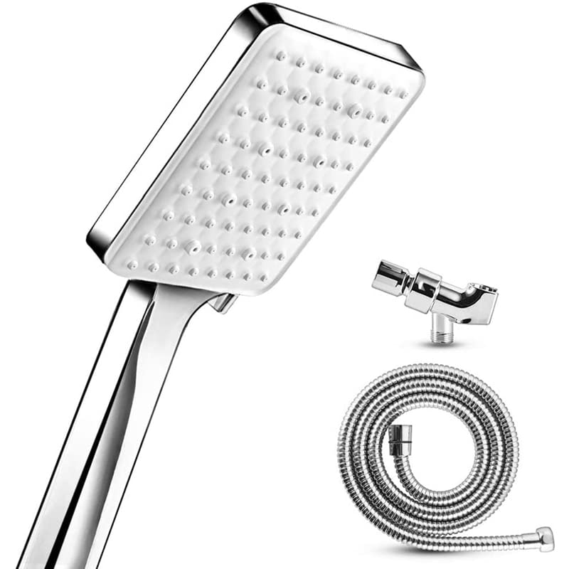 High Pressure Shower Head with 1.5M Stainless Steel Hose - 6 Spray Modes, Water Saving Handheld Shower (Plum Color) for Bathroom, Spa & RV Use