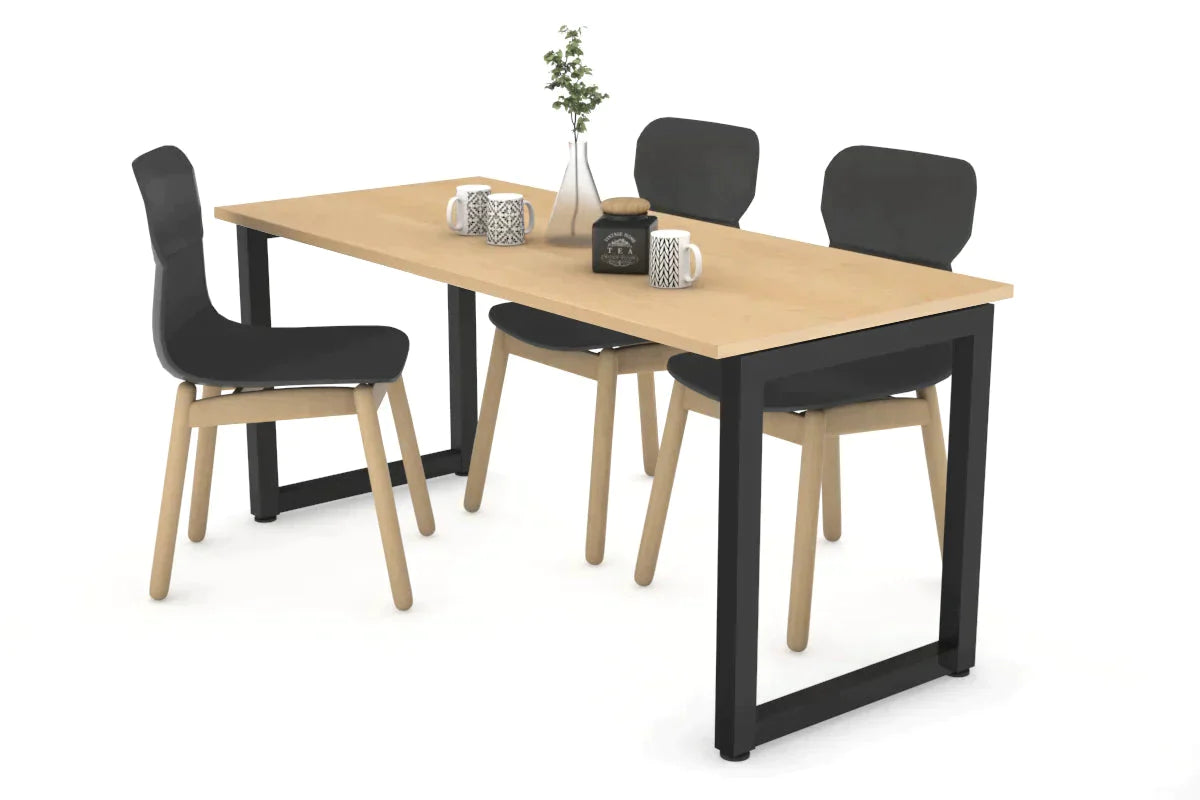 Quadro Loop Legs Table - 1400L x 700W Modern Dining Table with Metal Frame, Sturdy & Stylish for Home, Office, Restaurant Use