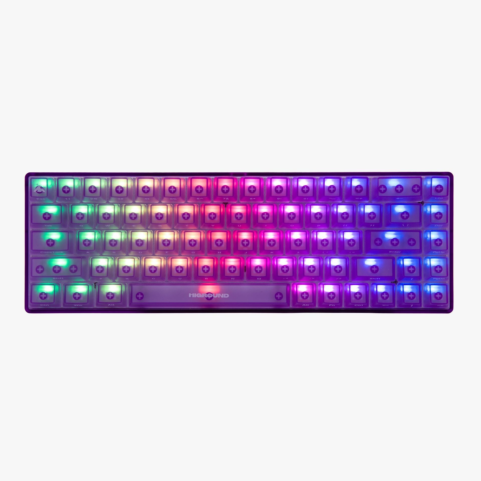 Higround Basecamp 65 Mechanical Gaming Keyboard - AMETHYST (White Flame Switch) - Compact 65% Layout for PC & Mac Gamers, Typists & Streamers